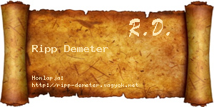 Ripp Demeter névjegykártya